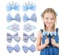 YOFDAL 10 PCS cheveux mignons avec nœud rose Élastiques à fleurs mignonnes para el Cabello de Color Mixto, Accesorios para el Cabello para Bebé Niña (E)