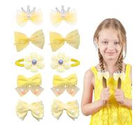 YOFDAL 10 PCS cheveux mignons avec nœud rose Élastiques à fleurs mignonnes para el Cabello de Color Mixto, Accesorios para el Cabello para Bebé Niña (C)