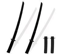 YOFDAL 2 PCS Espada Ninja, Espada Telescópica Impresa en 3D, Katana, Es-pada Samurai, Katana Deadpool, Juguete de Samurai Retráctil de Plástico para Fiesta Temática, Carnaval (Negro)