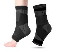 YOFDAL 2 piezas Caballería para Estabilizar y Prevenir Distorsiones, Soporte y Compresión para Accidentes de Caballería, Deportivo y Regolable Unisex, derecha izquierda