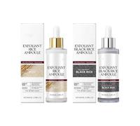 YOFDAL 2pcs Peel Shot Glow Rice Ampolla Duo,Peel Shot Black Rice Ampoule White Rice Sérum,Arroz Blanco y Negro Como Exfoliante,Apertura De Poros,Exfoliación Suave,Eliminador De Puntos Negros