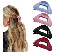 YOFDAL Set di 4 triangolo fermaglio per capelli in silicone, grande, antiscivolo, opaca fermagli grandi e antiscivolo per capelli spessi, accessori per lo styling dei capelli