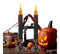 YOFDAL Velas Led De Halloween,Unidades Sin Llama Que Gotean Sangre Con Candelabros,Flotantes y Funcionan Con Pilas,Para Interiores(5.5 * 24.5cm)