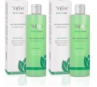 Yoffee Gel de Ducha Desinfectante - Jabon Antibacteriano con Aceite de Árbol del Té y Coco -Previene, Elimina y Evita Bacterias-Alivia Picores, Irritaciones e Inflamaciones (Paquete de 2)