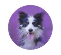 YOFIEN Alfombrilla de ratón Redonda de 20 y 20 cm con Borde Cosido, diseño de Cachorro Border Collie