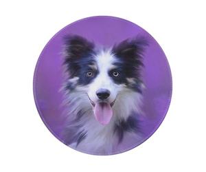 YOFIEN Alfombrilla de ratón Redonda de 20 y 20 cm con Borde Cosido, diseño de Cachorro Border Collie