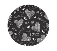 YOFIEN Alfombrilla de ratón Redonda de 20 y 20 cm con Borde Cosido y Palabras de Amor escritas a Mano