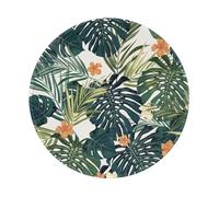 YOFIEN Alfombrilla de ratón Redonda de 20 y 20 cm con diseño de Palmeras de Colores y Bordes cosidos