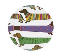 YOFIEN Alfombrilla de ratón Redonda de 8 y 8 Pulgadas con Borde Cosido, Color Perro Salchicha