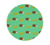 YOFIEN Alfombrilla de ratón Redonda de 8 y 8 Pulgadas con Borde Cosido de erizos y Hojas