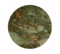 YOFIEN Alfombrilla de ratón Redonda de 8 y 8 Pulgadas con Borde Cosido de mármol Verde y Dorado de Lujo