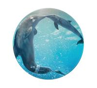 YOFIEN Alfombrilla de ratón Redonda de 8 y 8 Pulgadas con Borde Cosido de Winter The Dolphin