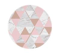 YOFIEN Alfombrilla de ratón Redonda de 8 y 8 Pulgadas con Borde Cosido, diseño de mármol Dorado Rosa y Gris