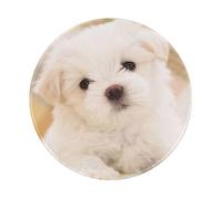 YOFIEN Alfombrilla de ratón Redonda de 8 y 8 Pulgadas con Borde Cosido, diseño de West Highland White Terrier