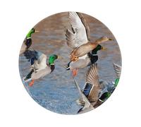 YOFIEN Alfombrilla de ratón Redonda de 8 y 8 Pulgadas con Borde Cosido para Caza de Patos Silvestres