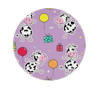 YOFIEN Alfombrilla de ratón Redonda de 8 y 8 Pulgadas con Borde Cosido, Regalo de Vaca Genial