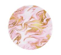 YOFIEN Alfombrilla de ratón Redonda de 8 y 8 Pulgadas con Borde Cosido y Brillo Dorado Rosa