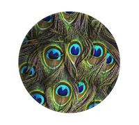 YOFIEN Alfombrilla de ratón Redonda de 8 y 8 Pulgadas con Borde Cosido y diseño de Pavo Real Fresco