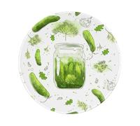 YOFIEN Alfombrilla de ratón Redonda de 8 y 8 Pulgadas con Borde Cosido y diseño de Pepino encurtido