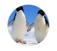 YOFIEN Alfombrilla de ratón Redonda de 8 y 8 Pulgadas con Borde Cosido y Estampado de pingüino