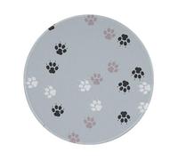 YOFIEN Alfombrilla de ratón Redonda de 8 y 8 Pulgadas con Borde Cosido y Huellas de Patas de Gato