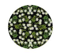 YOFIEN Alfombrilla de ratón Redonda de 8 y 8 Pulgadas con diseño Floral de Edelweiss Alpino Suizo y Borde Cosido