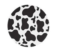 YOFIEN Alfombrilla de ratón Redonda de 8 y 8 Pulgadas con Estampado de Manchas de Vaca y Borde Cosido