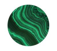 YOFIEN Alfombrilla de ratón Redonda de 8 y 8 Pulgadas con Textura de malaquita y diseño de Borde Cosido