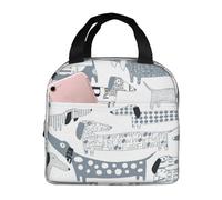 YOFIEN Bolsa para almuerzo con aislamiento grueso para perros salchicha, reutilizable y a prueba de fugas