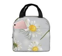 YOFIEN Bolsa para almuerzo con aislamiento grueso y flores de manzanilla, reutilizable y a prueba de fugas