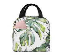 YOFIEN Bolsa para almuerzo con aislamiento grueso y reutilizable a prueba de fugas con diseño de jardín tropical