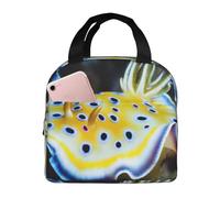 YOFIEN Bolsa para almuerzo con aislamiento grueso y reutilizable a prueba de fugas con diseño de Nudibranquio del Mar Rojo