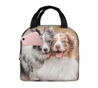 YOFIEN Bolsa para almuerzo con aislamiento grueso y reutilizable, a prueba de fugas, para parejas de pastores australianos.