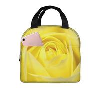 YOFIEN Bolsa para almuerzo con aislamiento grueso y rosa amarilla para San Valentín, reutilizable y a prueba de fugas