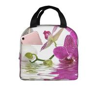 YOFIEN Bolsa para almuerzo reutilizable a prueba de fugas con aislamiento grueso de orquídea morada