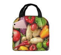 YOFIEN Bolsa para el almuerzo con aislamiento grueso para frutas y verduras frescas, reutilizable y a prueba de fugas.