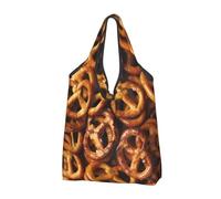 YOFIEN Bolsas de compras plegables reutilizables con estampado de pan y pretzels