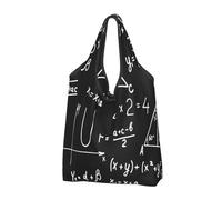 YOFIEN Bolsas de compras plegables reutilizables de gran capacidad con diseño abstracto de álgebra y geometría.