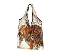 YOFIEN Bolso de mano plegable Tiger Tigerfamile Young, reutilizable, de gran capacidad.