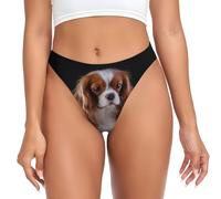 YOFIEN Cavalier King Charles Spaniel, Madre con Cachorros, Ropa Interior sin Costuras para Mujer, Bragas Invisibles para Mujer, Bragas Deportivas