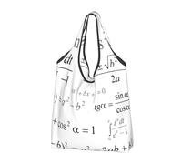 YOFIEN Escuela de Matemáticas y Geometría con Pizarra de Fórmulas Científicas, Bolsa de Compras Plegable y Reutilizable de Gran Capacidad