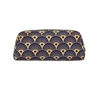 YOFIEN Estuche Art Deco Dorado con Conchas Marinas para niñas, Organizador de lápices con Cremallera