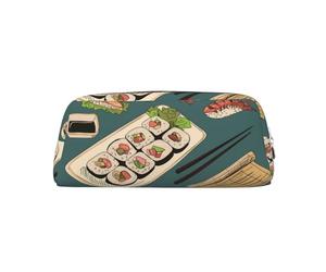 YOFIEN Estuche de lápices de Colores con diseño de Sushi y Rollos para niñas, Organizador de lápices con Cremallera