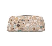 YOFIEN Estuche de Piedra Natural de terrazo para niñas, Organizador de lápices con Cremallera
