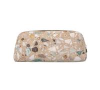YOFIEN Estuche de Piedra Natural de terrazo para niñas, Organizador de lápices con Cremallera