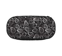 YOFIEN Estuche Grande con diseño de Perla de ostra Dibujada a Mano, Color ostra Natural, pequeño, de Gran Capacidad, Organizador de papelería de Oficina.