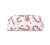 YOFIEN Estuche navideño con diseño de bastón de Caramelo Rojo para niñas, Organizador de lápices con Cremallera