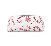 YOFIEN Estuche navideño con diseño de bastón de Caramelo Rojo para niñas, Organizador de lápices con Cremallera