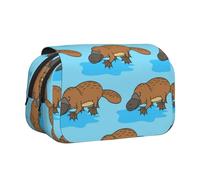 YOFIEN Estuche para lápices Australiano con ornitorrinco Divertido, Organizador de papelería portátil de Doble Capa