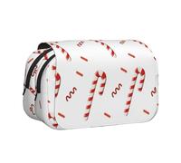 YOFIEN Estuche para lápices con diseño de bastón de Caramelo, Organizador de papelería portátil de Doble Capa